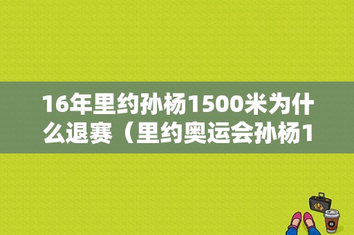 16年里约孙杨1500米为什么退赛（里约奥运会孙杨1500）