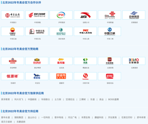 中国奥运赞助商排行榜？奥运会顶级赞助商