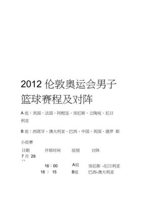 2012年奥运篮球决赛比分（12伦敦奥运会男篮决赛）