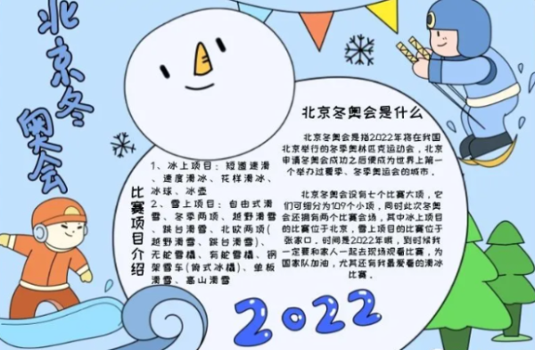 2021年冬季奥运会板报内容（奥运会电子板报）