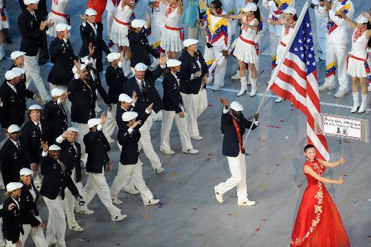 2008奥运会开幕式美国出场时间（奥运会美国几点）